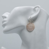 Pale Rose Mother Of Pearl And 925 Sterling Silver Earrings
