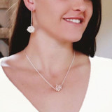 "Mere" Cluster Freshwater Pearl And 925 Sterling Silver Earrings