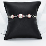 925 sterling silver and shiva eye shell bracelet
