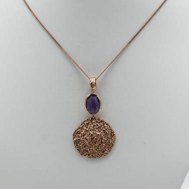 amethyst rose gold plated 925 sterling silver pendant