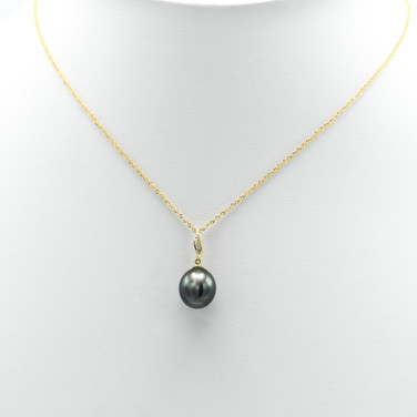 18kt yellow gold and Tahitian pearl pendant
