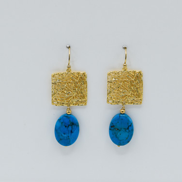 Arizona Turquoise gold plated statement earrings