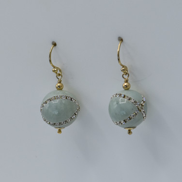 Amazonite gemstone statement earrings