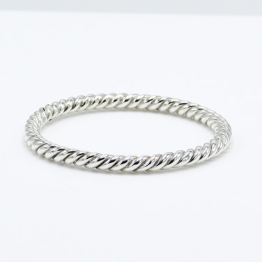 925 solid sterling silver twist pattern handcrafted bangle