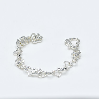 925 solid sterling silver heart bracelet