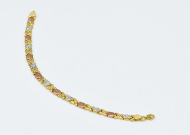 Sterling silver gold plated cubic zirconia Italian bracelet