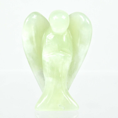 Carved crystals light green serpentine crystal angel