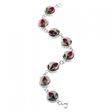 925 Sterling Silver Wildflower Rose Bracelet