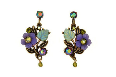 Antique gold flowers and foliage earrings