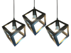 9145/3 Black Cube E27 Dining Lamp