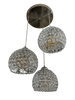 8360/3 Silver Crystal Flower E27 Dining Lamp