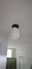 2002/1 White Square Glass E27 Ceiling Lamp