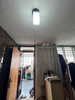 2002/1 White Square Glass E27 Ceiling Lamp