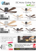 8.8 SALE: iFan 5 Blades 48in/56in Ceiling Fan with Light