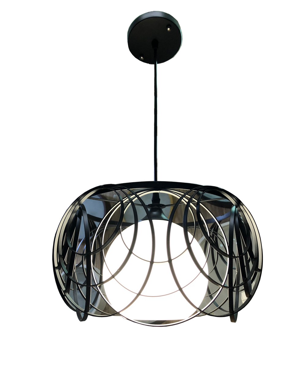 black sphere pendant light