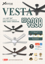 New! Bestar Vesta Smart Ceiling Fan with 36W LED light with dimmer