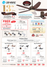 Promotion for Samaire 3 blades fans - free air circulator