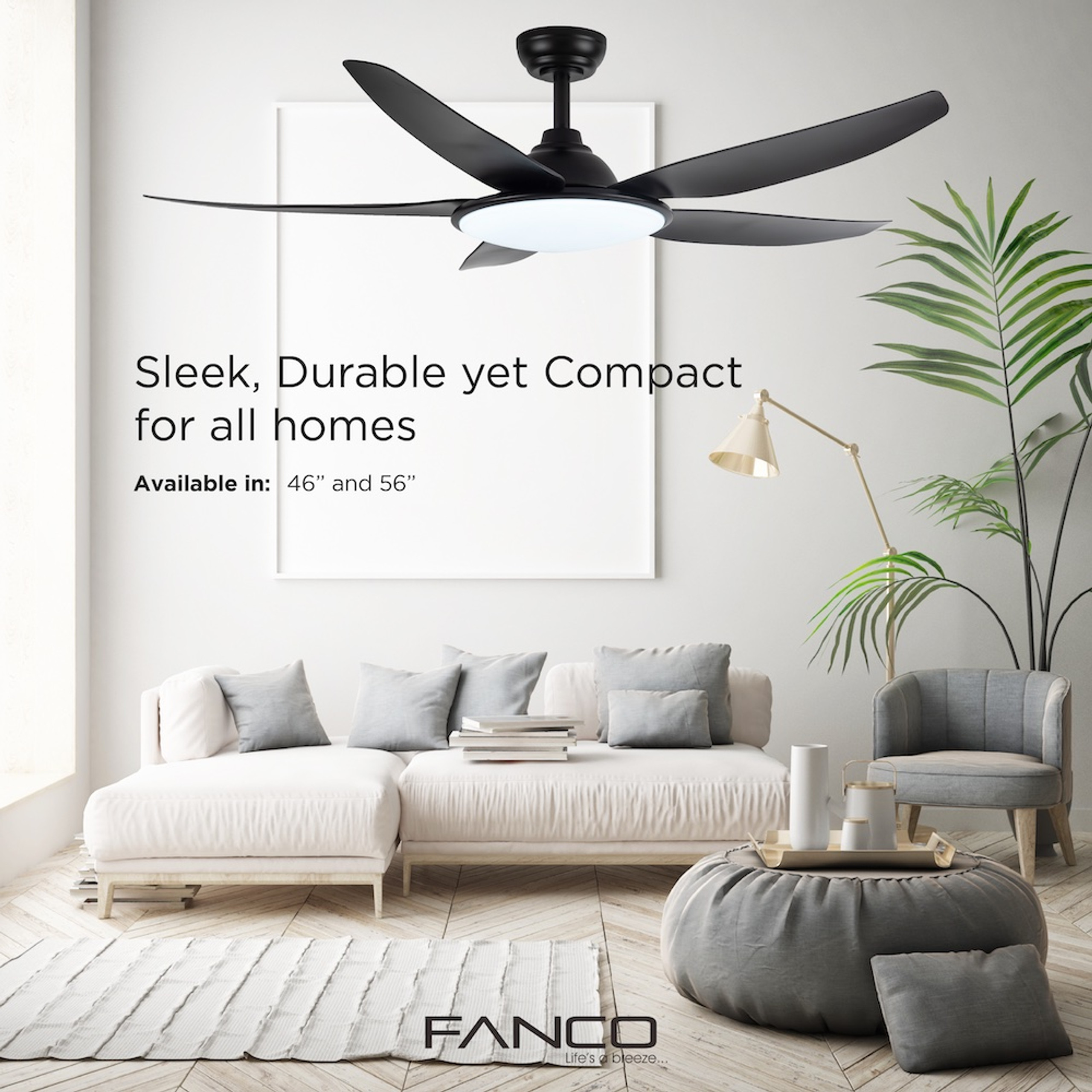 Fanco Tributo 5 Blade 46 /56 inch Ceiling Fan (Brightest LED 36W