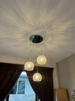 8360/3 Silver E27 Crystal LED Dining Lamp (Climate Voucher Eligible)