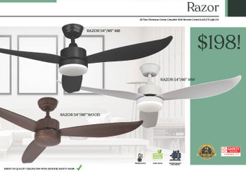 Bestar Razor 46"/54" Ceiling Fan