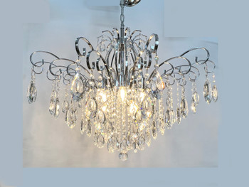 A01-8 Silver E14 Crystal Chandelier