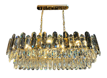 201/8 Long Gold E14 Crystal Chandelier (Climate Voucher Eligible)