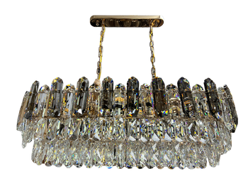 201/8 Long Gold E14 Crystal Chandelier (Climate Voucher Eligible)