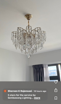 6630/5L Gold E14 Round Crystal Chandelier (Climate Voucher Eligible)