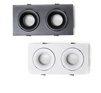 Liniq S2 Rectangle GU10 Spotlight (Black/White) (surface: 205mmx105mm, cuthole: 95x185mm)