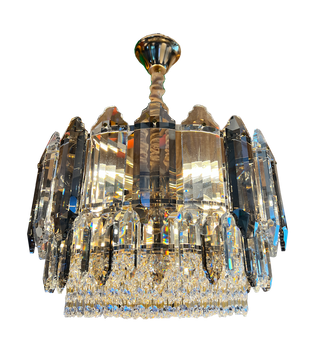 257-450mm Gold Drum Crystal Chandelier (E14) (Climate Voucher Eligible)