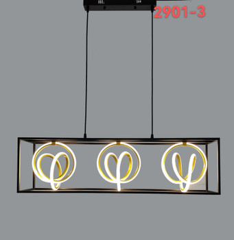 2901-3 Black Long Modern Hanging Lamp