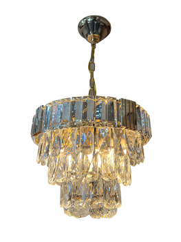 LT075-300mm Gold Drum Crystal Chandelier (E14)