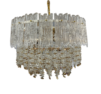342-450mm 6L Gold Drum Crystal Chandelier (E14)
