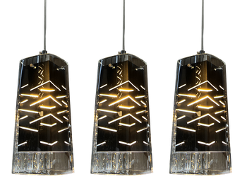 5814/3 Black E27 Glass LED Dining Lamp 