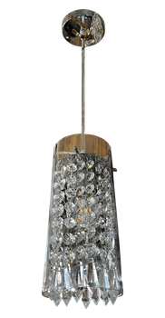 226/1 Silver E27 Crystal Pendant Lamp