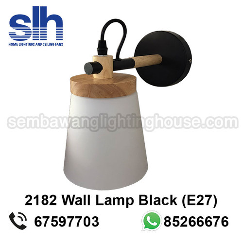 WL7-2182/1 Black+Wood Wall Lamp