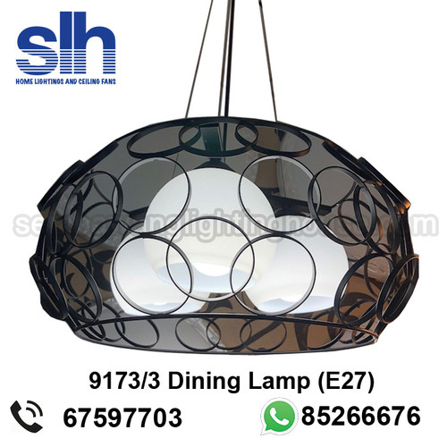 9173/3 LED E27 Black Drum Lamp