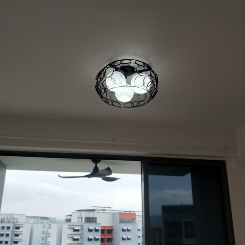 9173/3 LED E27 Black Drum Lamp (Climate Voucher Eligible)