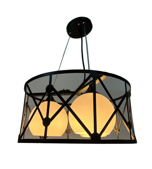 2192/3 Black Drum E27 Dining Lamp