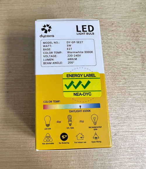 Dycorra E27 Single Color LED bulb 5W