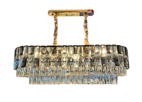 208/8 Long Gold E14 Crystal Chandelier