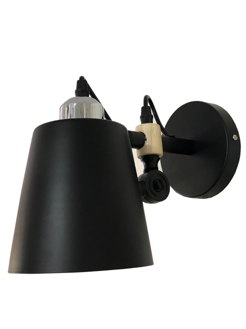 2222/1 Black+Wood Wall Lamp