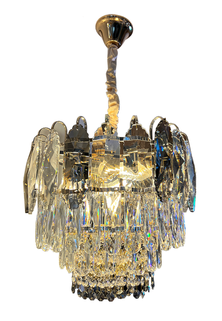 258-400mm 5L Gold Drum Crystal Chandelier (E14)