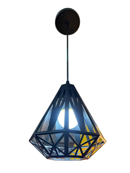 9841/1 Black industrial diamond shape pendant lamp