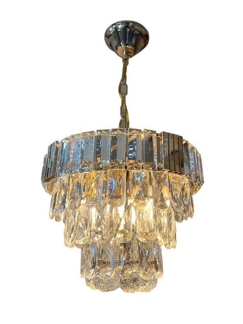 LT075-300mm Gold Drum Crystal Chandelier (E14)