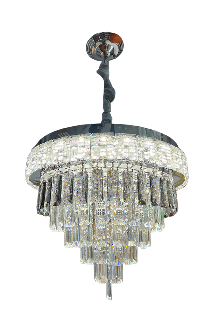 512-500mm Silver Drum Crystal Chandelier