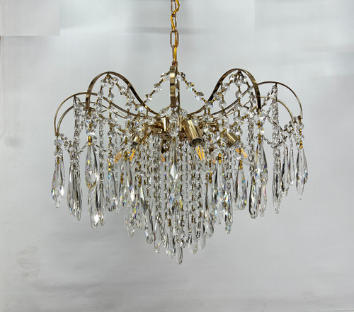 6698-6L Hanging Gold Crystal Lamp (E14)