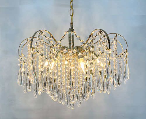 6698-6L Hanging Gold Crystal Lamp (E14)