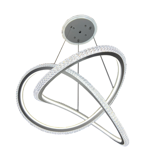 5816-500mm Round White Modern Hanging Lamp