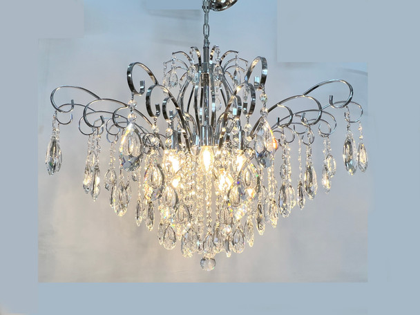 A01-8 Silver E14 Crystal Chandelier